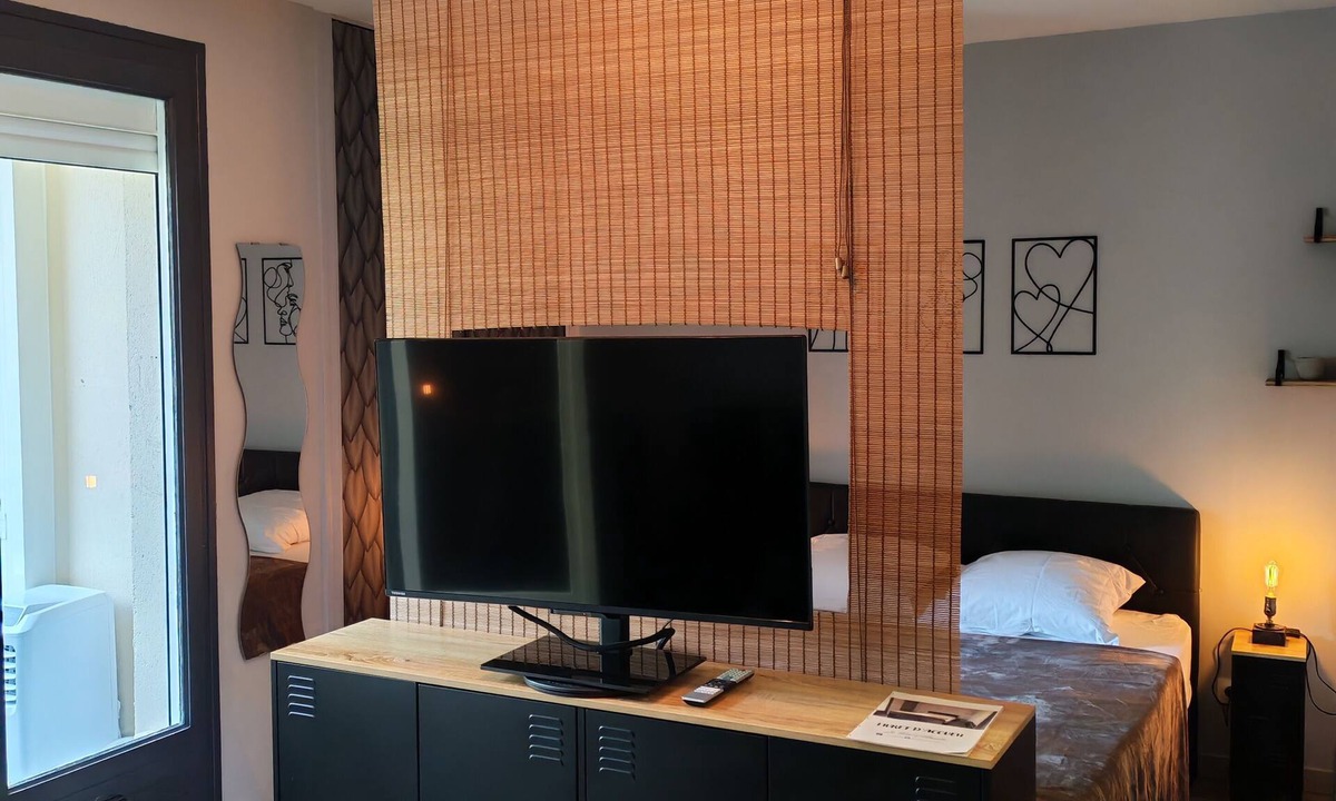 Amelie-les-Bains-Palalda Apartment | LARGE STUDIO - CLOSED LOGGIA - SHOWER - AIR CONDITIONING - BED 160 - RENOVATED