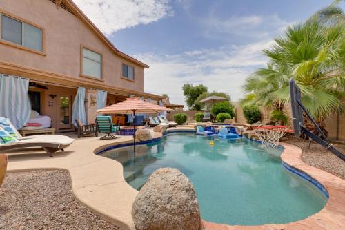 Maricopa House | Maricopa Desert Oasis: Fenced Yard w/Hot Tub