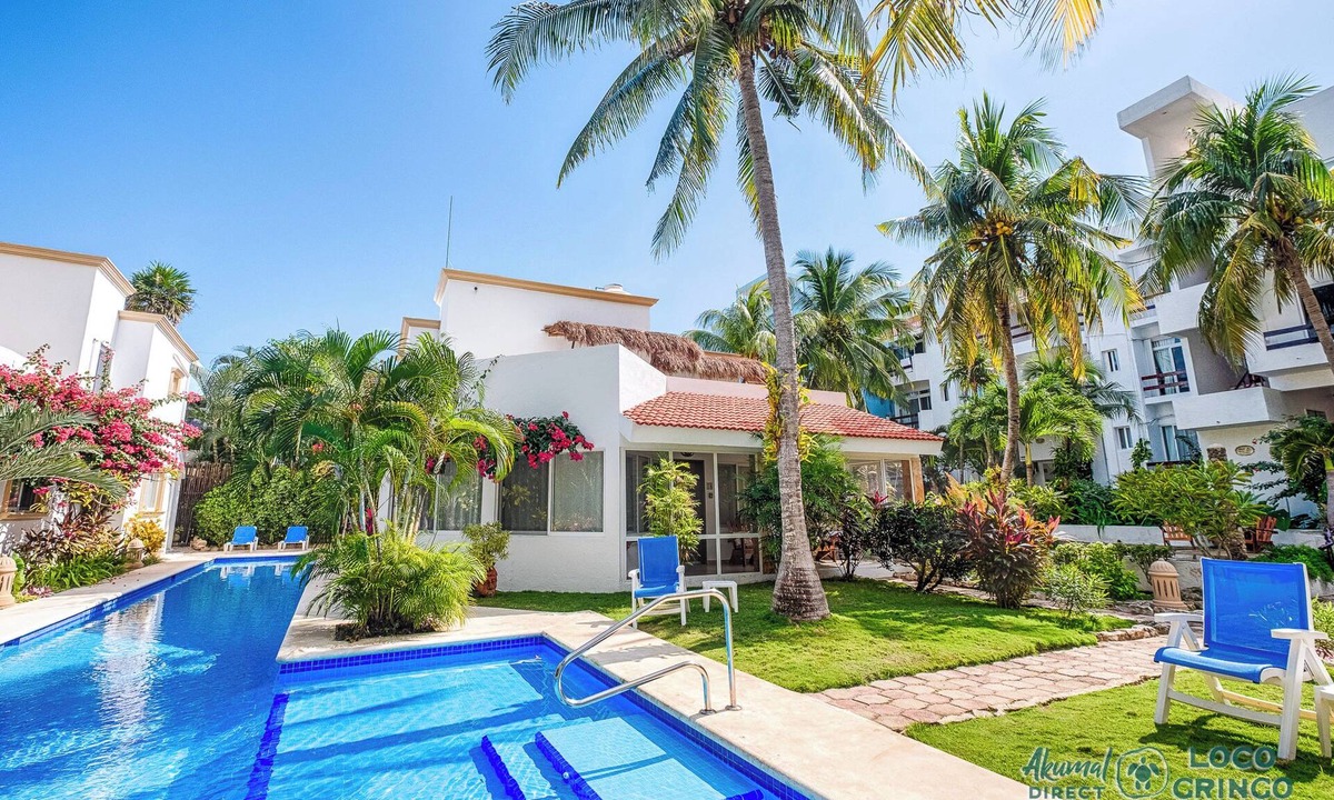 Akumal Condo | Poolside Garden Villa with Terrace & Beach Access