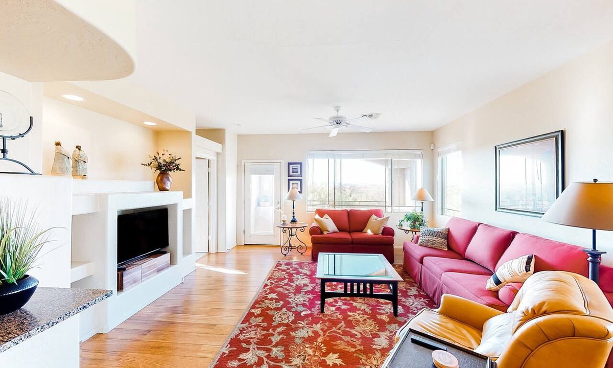 Rancho Vistoso Condo | Serene mountain view condo with balcony, patio, washer/dryer, & board games