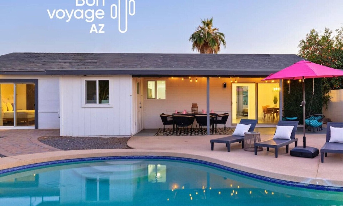 Papago Parkway House | Stylish Old Town Escape | Heated Pool + Firepit