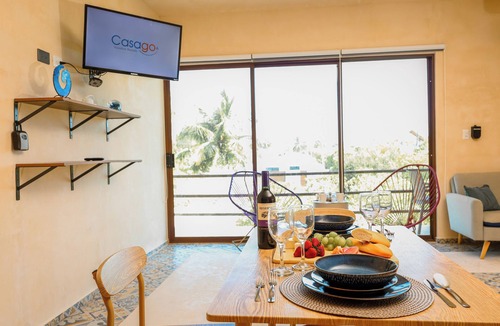 Chicxulub Puerto Apartment | 3BR Coastal Condo| Jacuzzi, Balcony & Pool |Casago