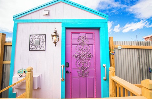 Truth or Consequences Cottage | Deva Fairy Cottage with Private Hot Springs Tub and Patio