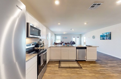Pomerene House | Dog-friendly modern home with children's items, open-concept layout, & W/D