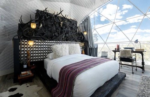 Nogal Cabin | Fully-Equipped Dome Rental on Two Floors for Glamping Getaways in Nogal, New Mexico