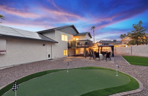 Stoneybrook House | Luxurious Desert Oasis: Heated Pool, Game Room, Mini-Golf, BBQ, Spacious Home