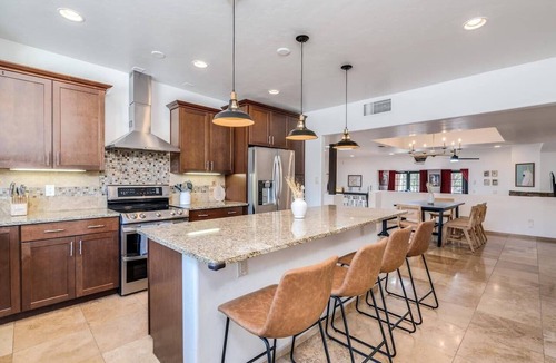 Cimarron Foothills Estates Villa | Mega Fun Desert Villa w Pool, Cinema, Arcade, Spa