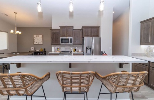 Mesquite House | Mesquite Retreat with great patio, pool, and putting green!