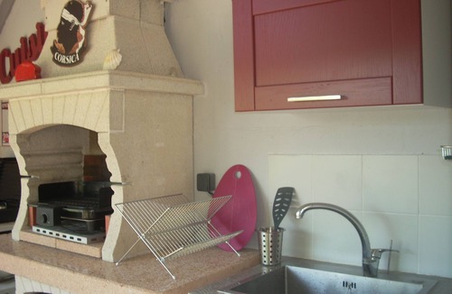 Sartene House | Separate air-conditioned bedroom, summer kitchen with steps and swimming pool