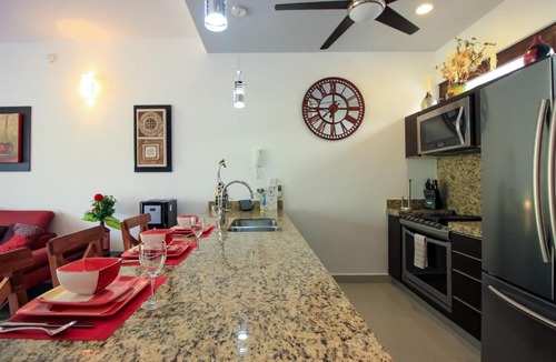 Akumal Apartment | Stylish 2BR Apartment Charming Private Balcony with Pool View in Gated Community