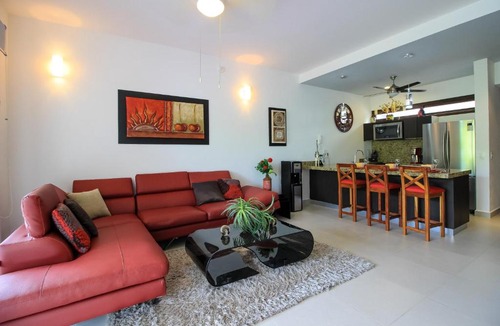 Akumal Apartment | Stylish 2BR Apartment Charming Private Balcony with Pool View in Gated Community