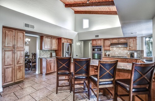 Central Scottsdale House | Tranquil Acre Oasis, Waterslide Heated Pool, Firepit, Spacious Backyard Estate
