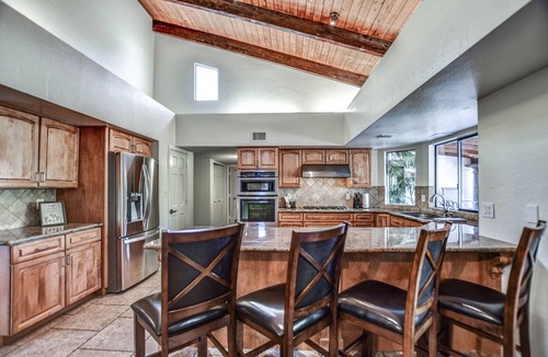 Central Scottsdale House | Tranquil Acre Oasis, Waterslide Heated Pool, Firepit, Spacious Backyard Estate