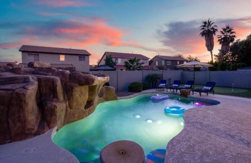 Chandler House | Water Slide, Cave Hot Tub, Game Room and Heated Pool