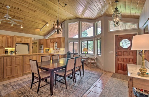 Mountain Pine Estates Cabin | Yard, Grill & Games: Spacious Cabin in Lakeside!