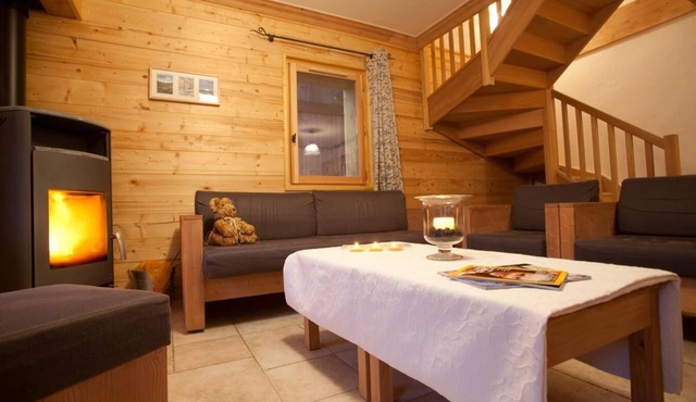 100m from shops, 2nd floor, terrace, balcony, fireplace or stove, tv, ski locker, 102m²
