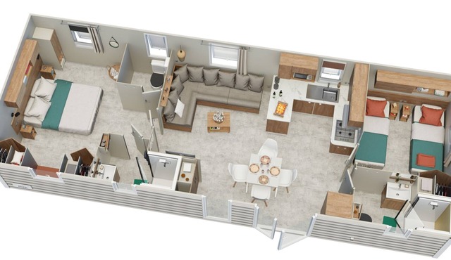 Comfortable mobile home in 3-star campsite, direct access to the sea