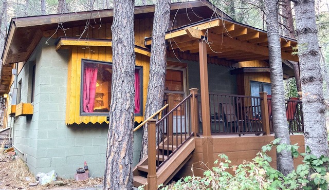 Cozy Cabin in amazing location near the creek w/two lofts, wifi, & W/D