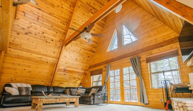 Furnished Deck + Fire Pit: Happy Jack Cabin