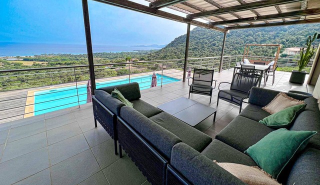 Panoramic sea view 5 bedrooms heated pool Palombaggia