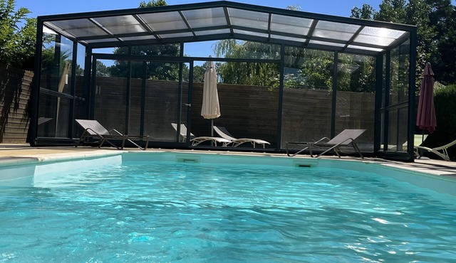 Spacious, quiet, comfortable duplex, south-facing, heated covered swimming pool