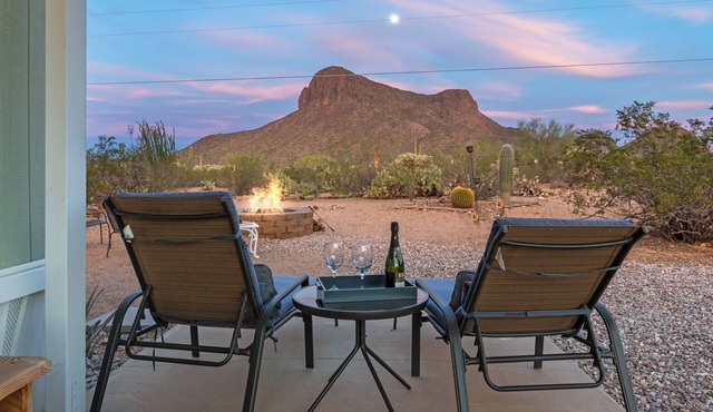 Summer Nights Near Saguaro National Park West with Mountain Views + Firepit
