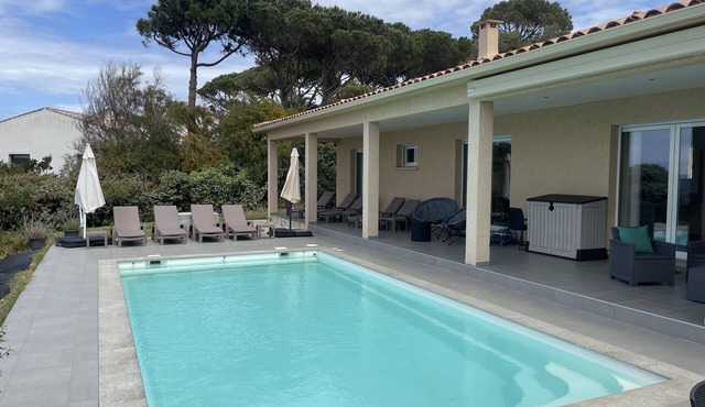 Waterfront villa with pool